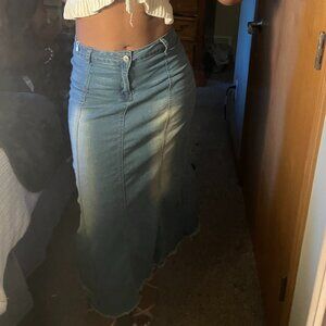 Boho Denim Mermaid Skirt